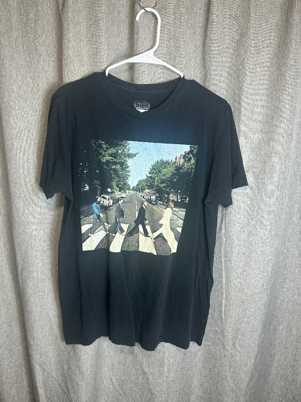 The Beatles Abbey Road Classic Graphic Album Cover Tee Black Size Large